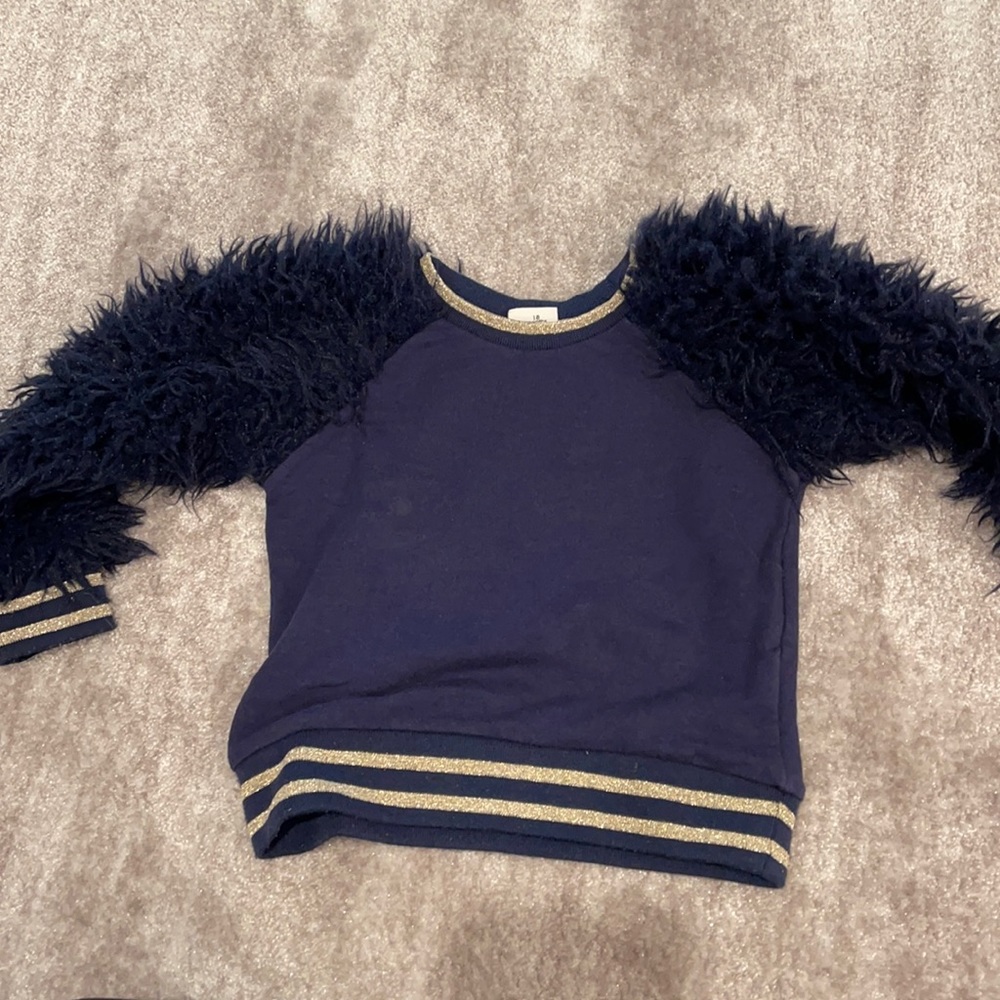 Egg Baby NY faux fur sleeve sweatshirt